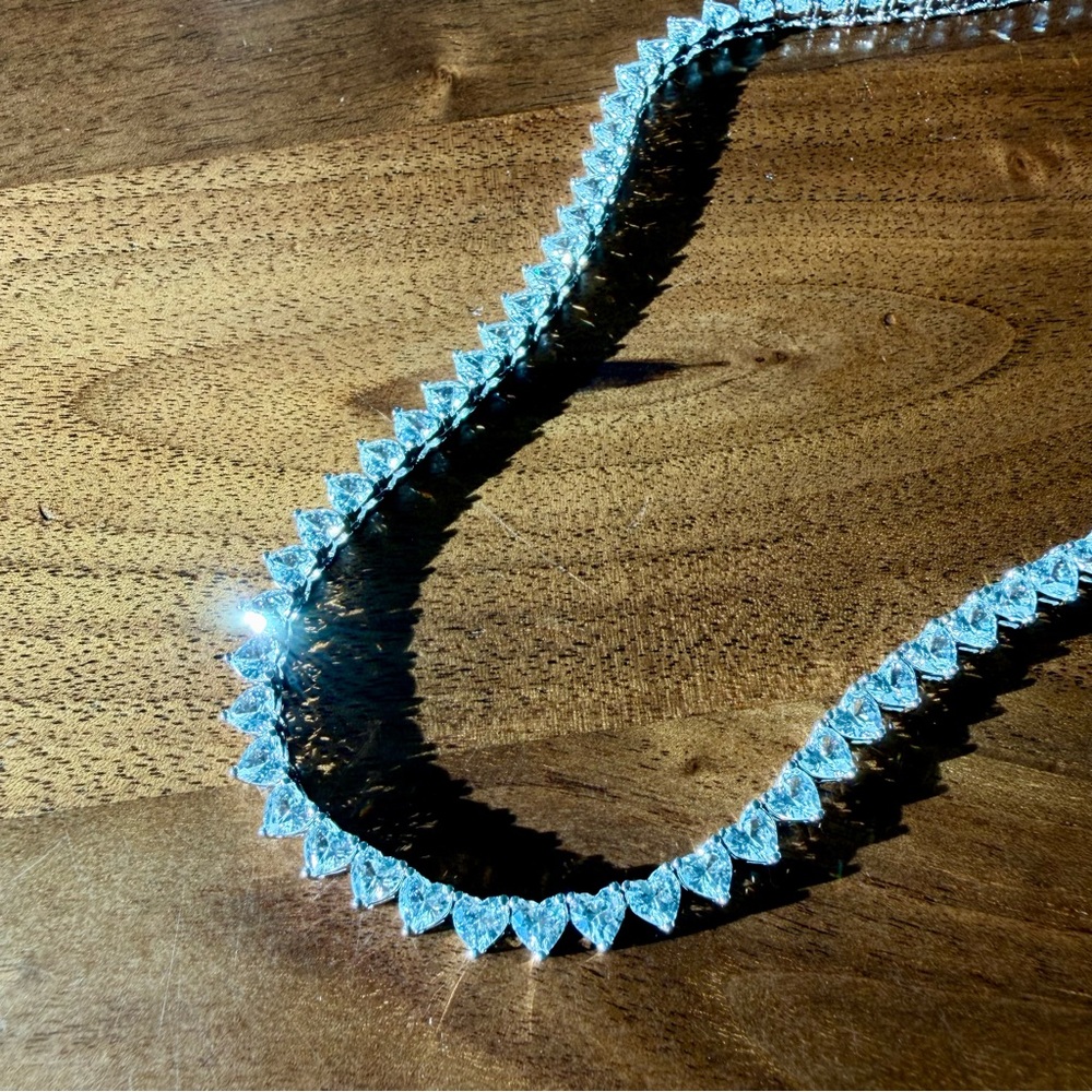 Nordstrom heart-shaped white sapphire tennis necklace